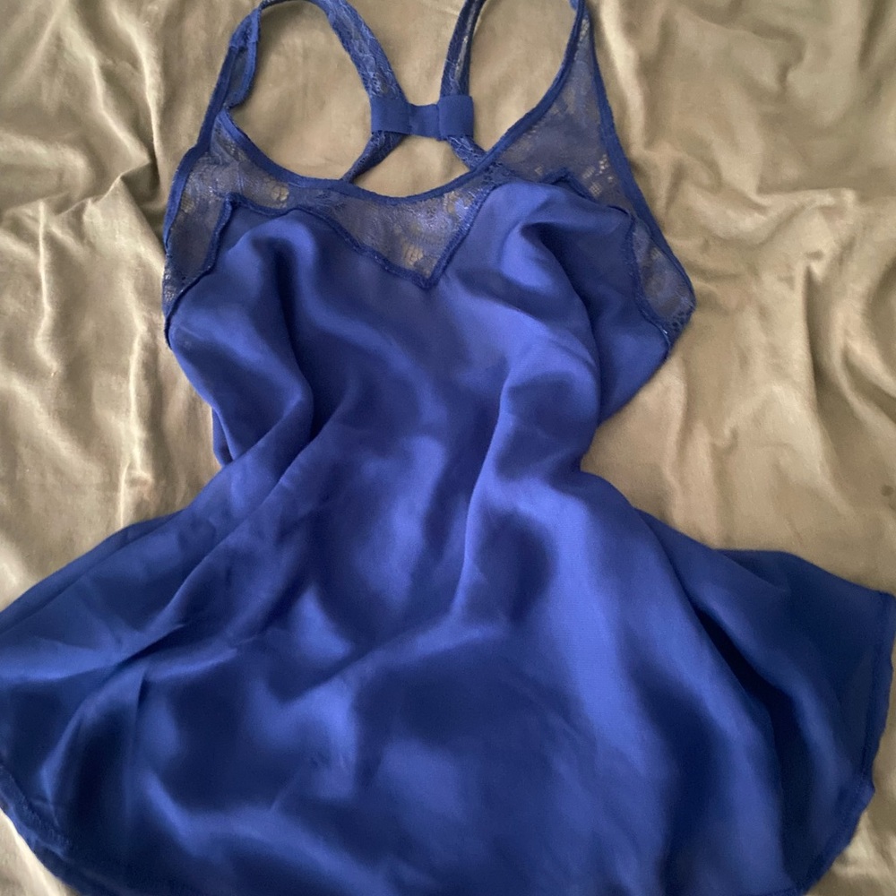 American Dream Royal Blue Lace Chemise